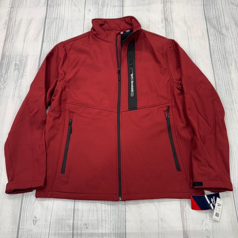 NWT Reebok Fleece Lined Soft Shell Jacket‎ XL Brick Red Ski Snowboard Mens $150